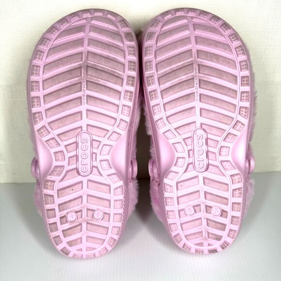 CROCS Fur Sure Classic Lined Clogs Women 7/Men 9 Street Style Faux Fur Platform - Picture 7 of 9